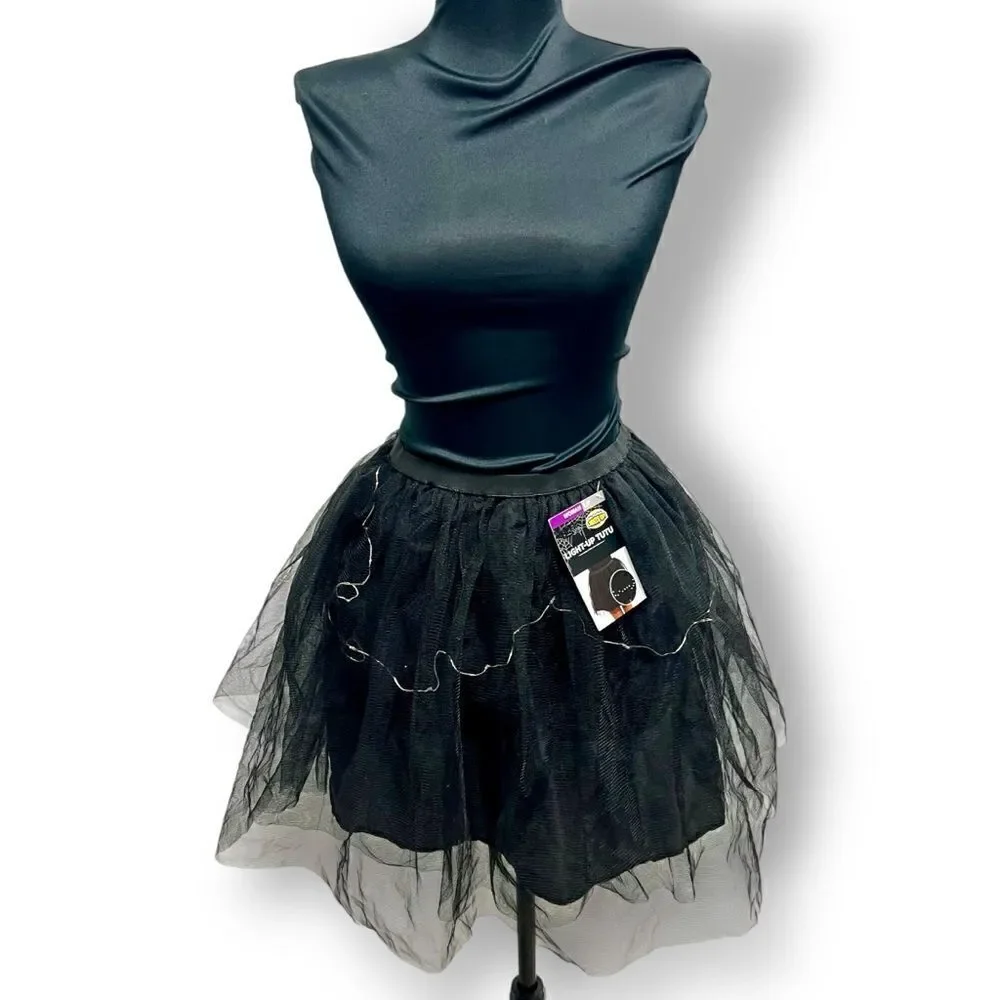 LED Lightup tutu in black sz L stretch Costume Skirt